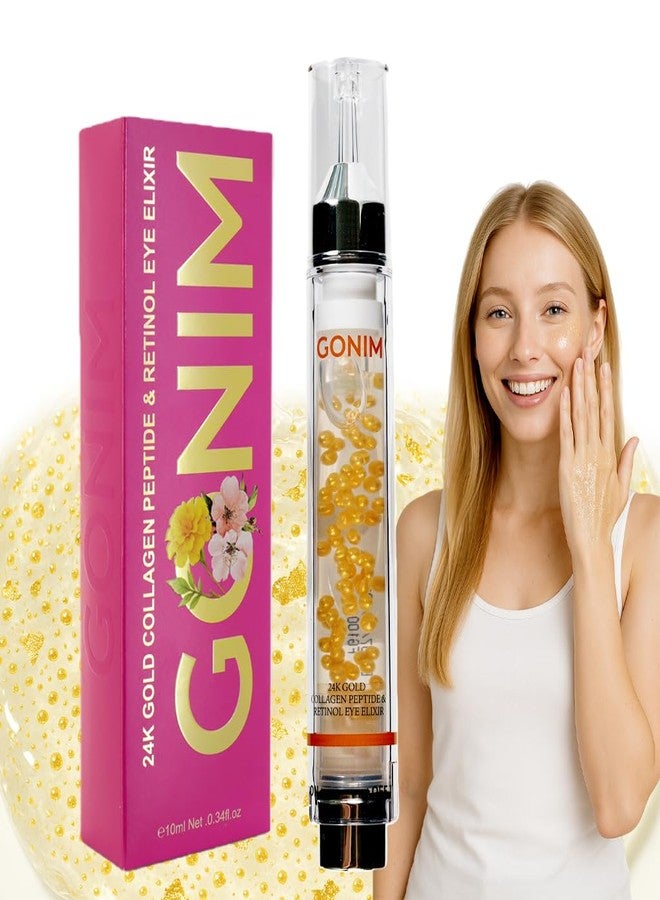 GONIM Eye Serum with Caffeine, Niacinamide, Collagen Peptides & Retinol Eye Cream for Fine Lines, Dark Circles and Puffiness, Anti Aging, Reduce Wrinkles, Uneven Skin Tone, Hydrating Gel Base,10ml - Image 1